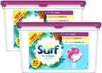 Surf 3 in 1 Laundry Capsules Coconut Bliss XL Pack 45 Washes (2 Pack) Bulk Buy by Surf