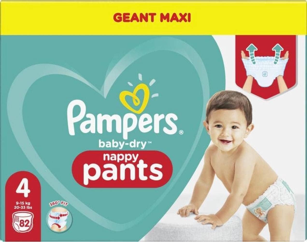 Pampers Baby-Dry Pants Size 4 Nappies 82 Count Disposable Diapers 9-15kg by Pampers