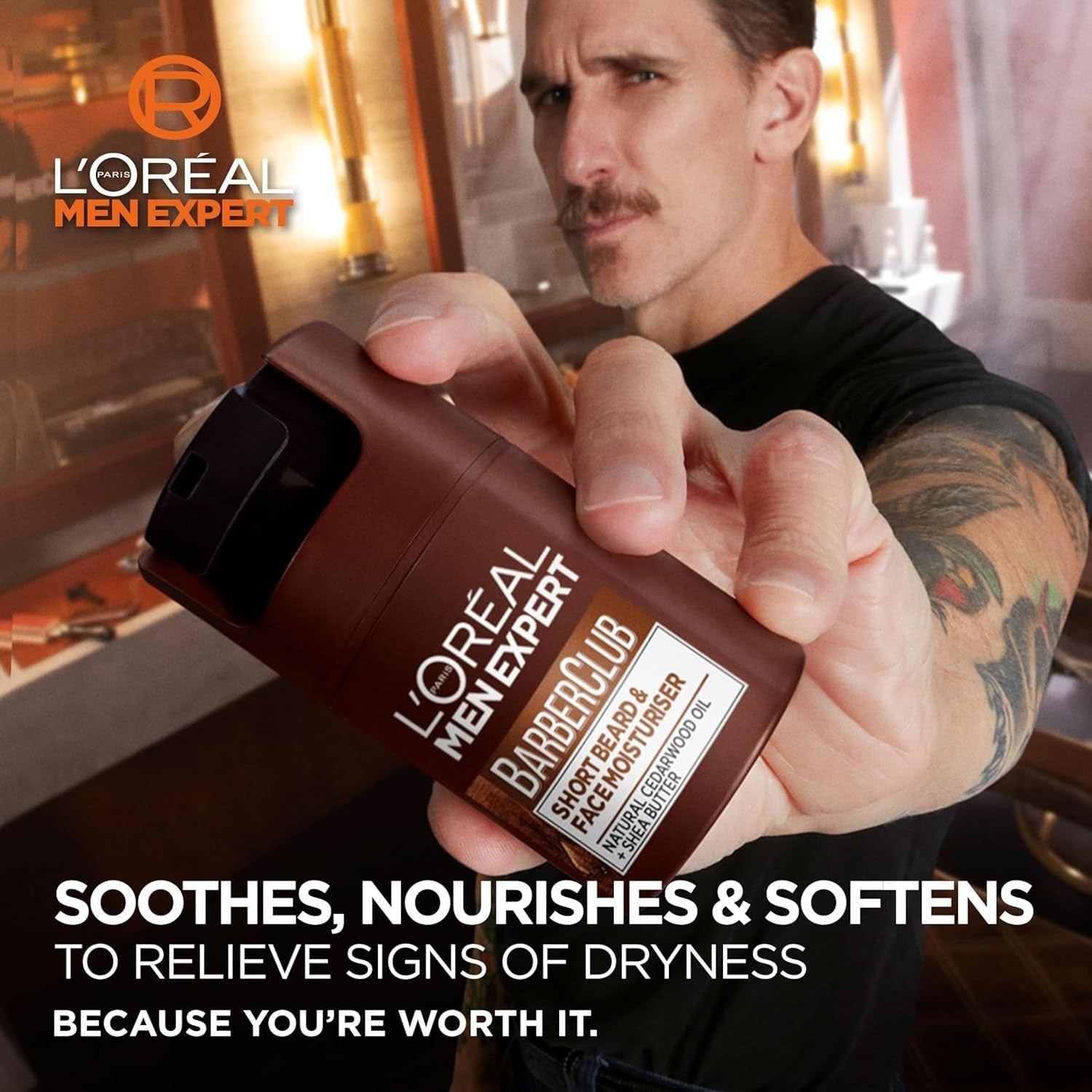 L'Oreal Men Expert Barber Club Beard & Face Moisturiser 50ml Cedarwood UK by L’Oréal Paris men expert