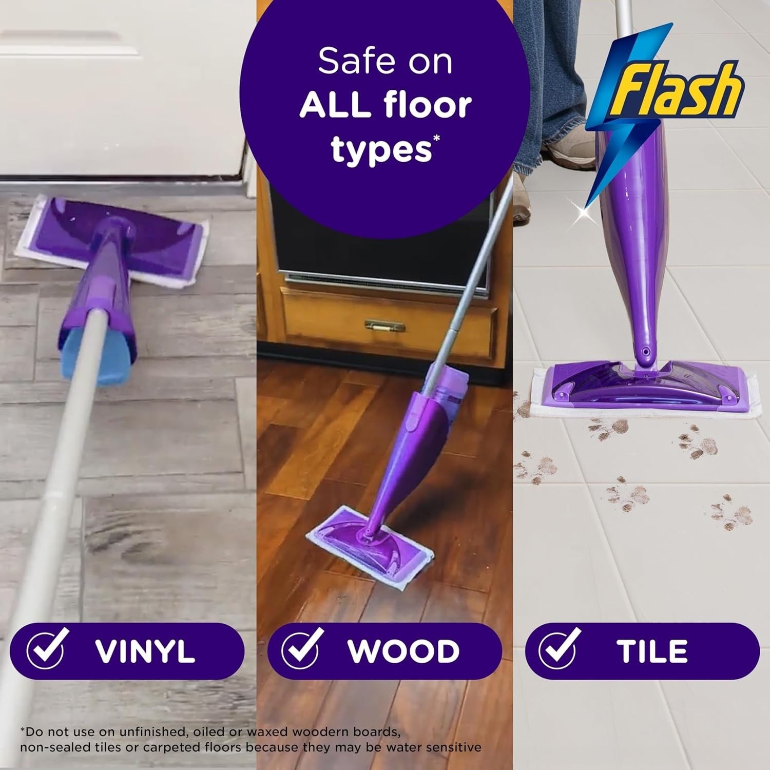 Flash Power Spray Mop Starter Kit with 1 Washable & 17 Disposable Pads, Floor by Flash