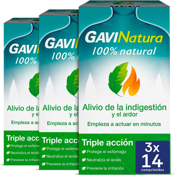 GAVINatura Triple Action Indigestion & Heartburn Relief Tablets - 3 x 14's