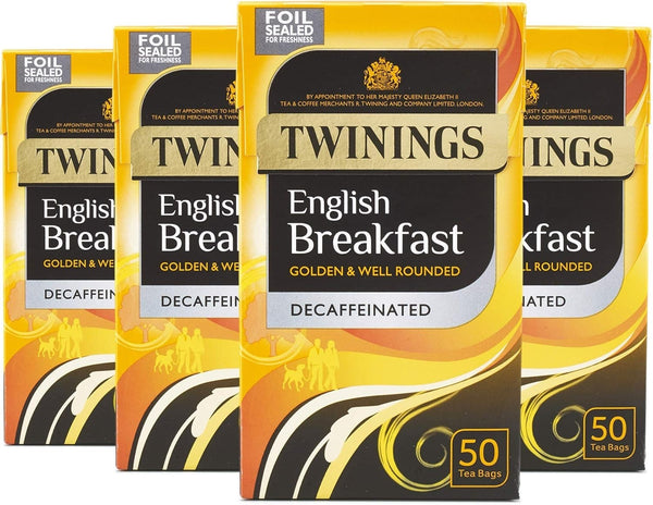 Twinings Decaf English Breakfast Tea 200 Bags 4x50 Multipack Black Tea Box