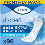 TENA Discreet Extra Plus, 96 Incontinence Pads Individually Wrapped, for Women by Tena