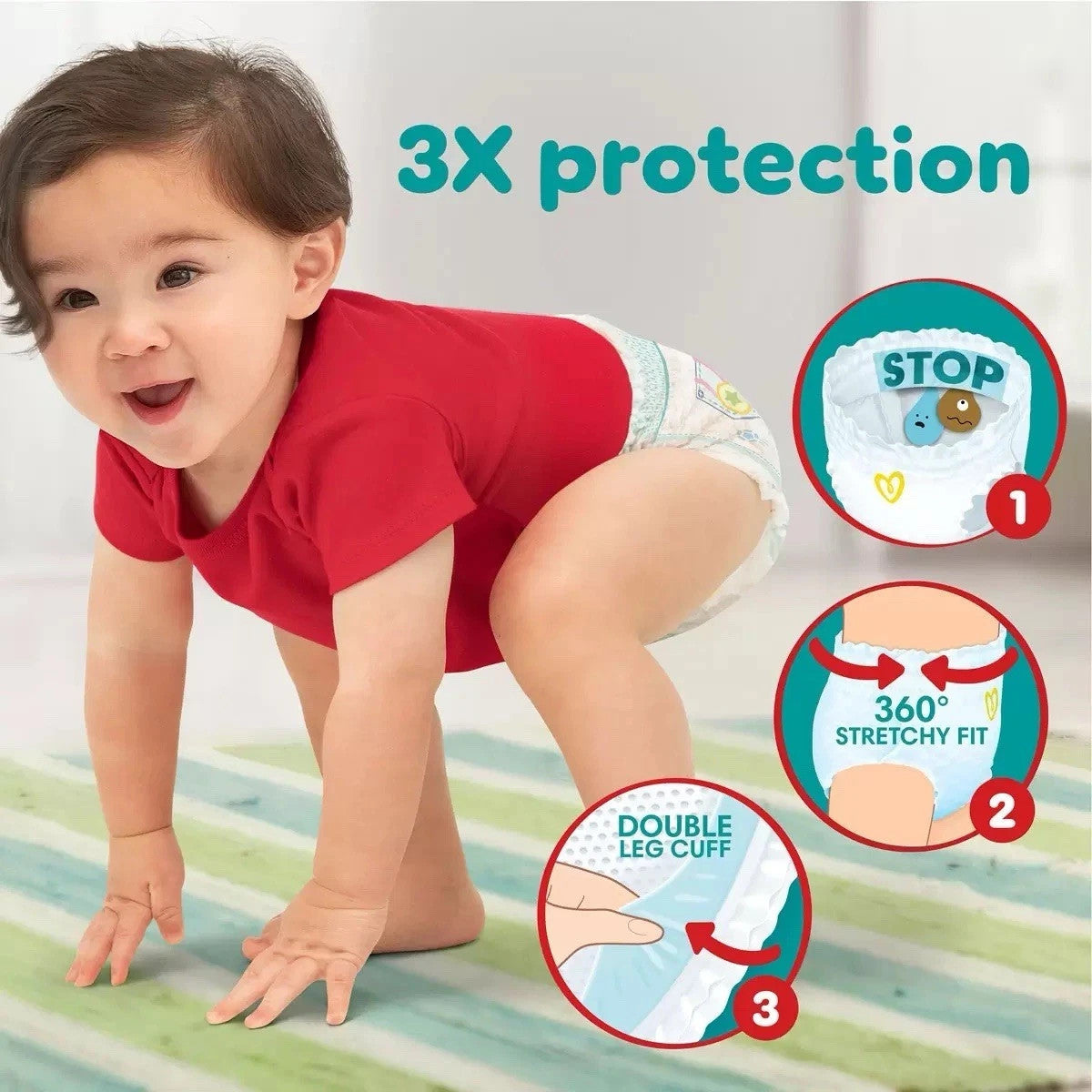 Pampers Baby Dry Nappy Size 5 12-17Kg Jumbo+ Pack 2x64 Leak-Proof Pants by Pampers
