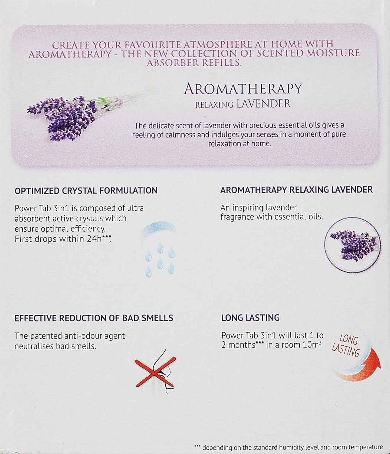 UniBond Pearl Moisture Absorber Refill Tabs 2x300g Lavender Odour Control by UniBond