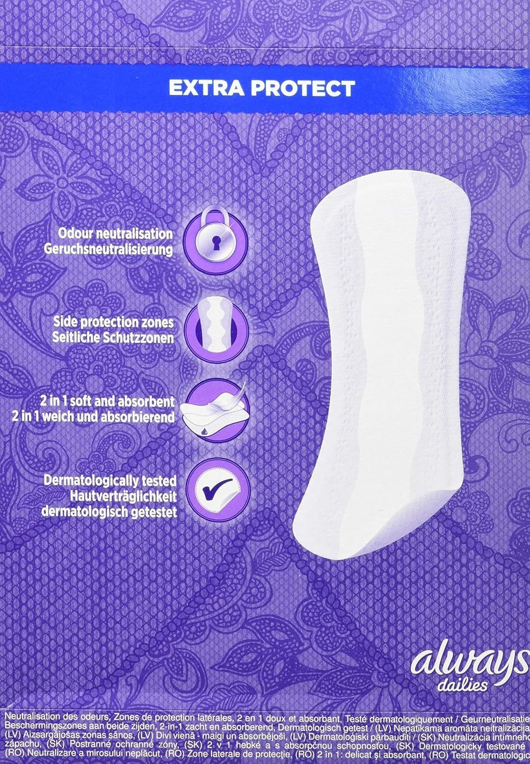 Always Extra Protect Large Panty Liners 48 Count | Fresh, Highly Absorbent Pack by Always