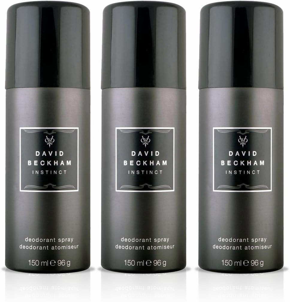 David Beckham Instinct Body Spray Deodorant 150ml Pack of 3 Men’s Fresh Scent by David Beckham