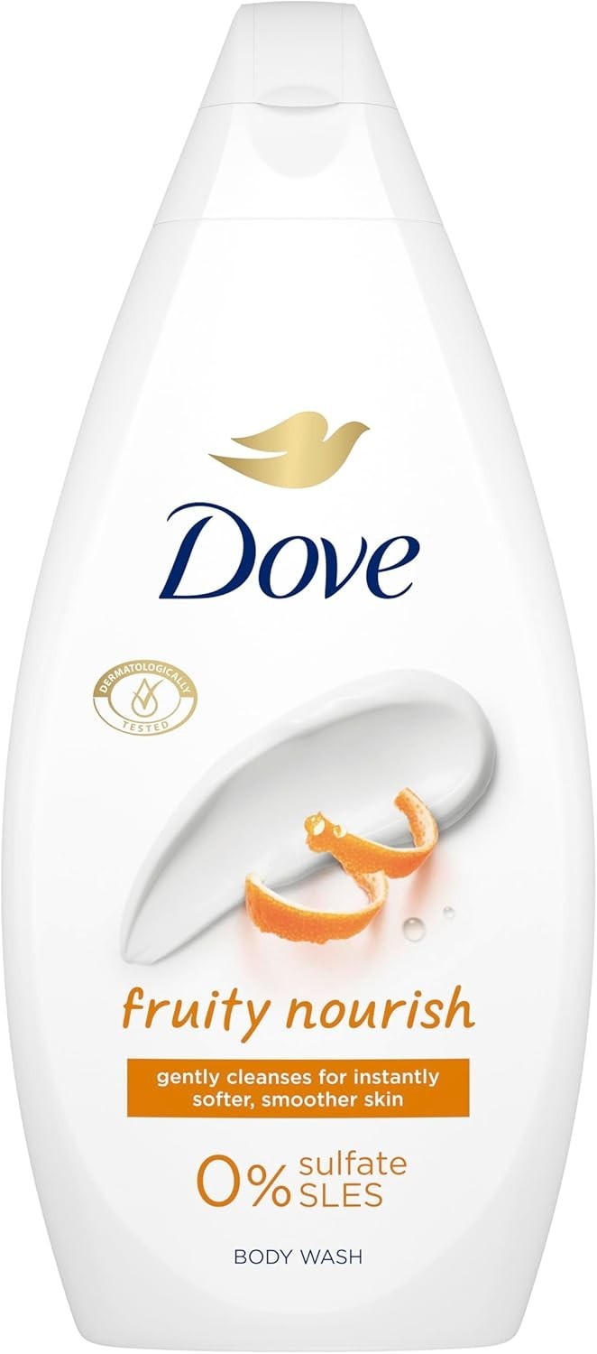 Dove Fruity Nourish Body Wash 450ml Pack of 6 Shower Gel Passionfruit Lemonbalm by Dove