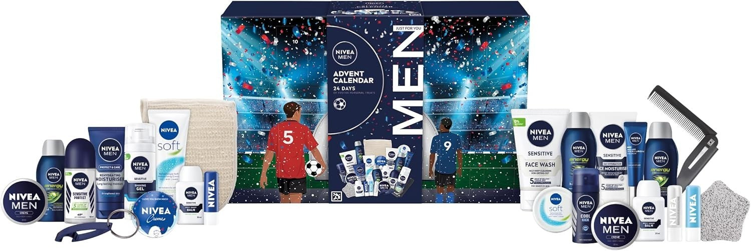 NIVEA MEN Advent Calendar 2024 Gift Set | 24 Pc Grooming & Skincare for Him by NIVEA