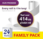Elegance Supreme Soft Toilet Roll | Bulk Buy 1 Pack x 24 Rolls | Strong & Gentle by Elegance