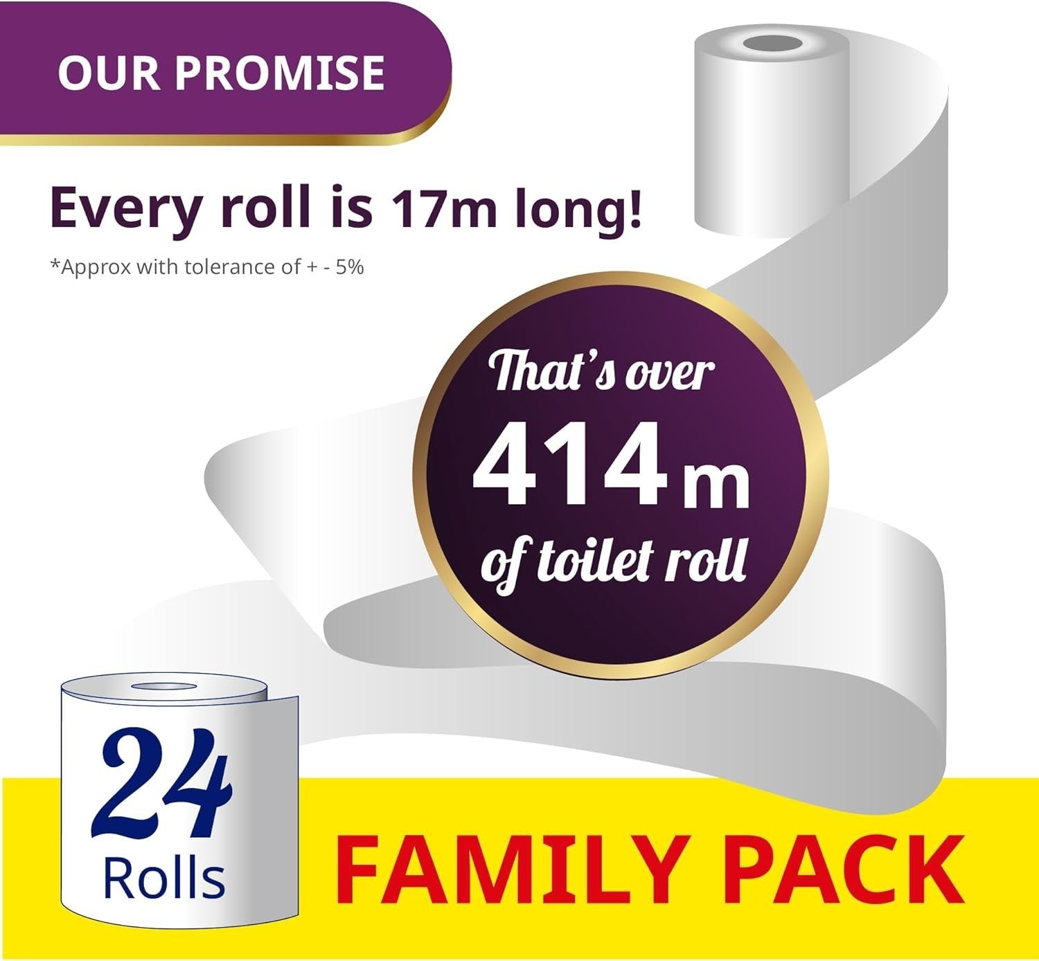 Elegance Supreme Soft Toilet Roll | Bulk Buy 1 Pack x 24 Rolls | Strong & Gentle by Elegance