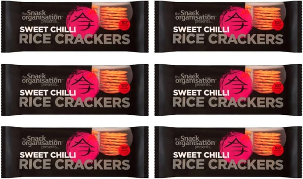 The Snack Org Rice Crackers Sweet Chilli 6 Pack 100g Bags