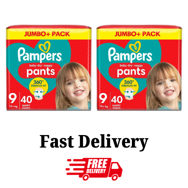 Pampers Baby-Dry Pants Size 9 (17kg+) Pull-Up Disposable Nappies Diapers 19/40