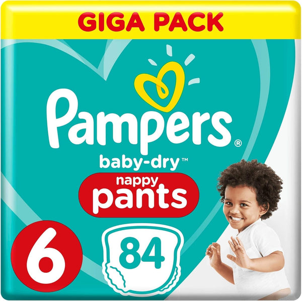 Pampers Baby-Dry Pants Size 6 Nappies with Air Channels 84 Pack Disposable