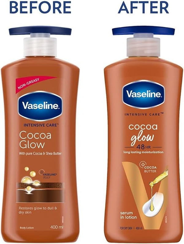 Vaseline Cocoa Glow Serum Lotion 600ml with Pure Cocoa & Shea Butter