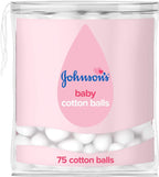 Johnson's Baby Cotton Balls 75 Count Soft Round for Delicate Skin by JOHNSON'S