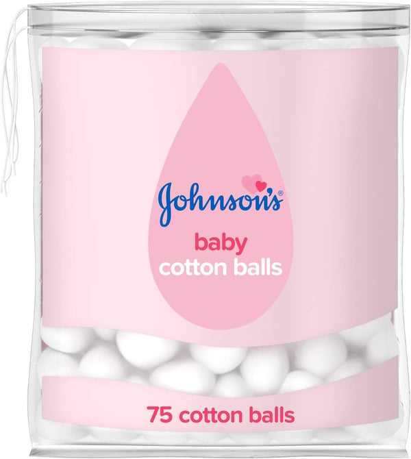 Johnson's Baby Cotton Balls 75 Count Soft Round for Delicate Skin