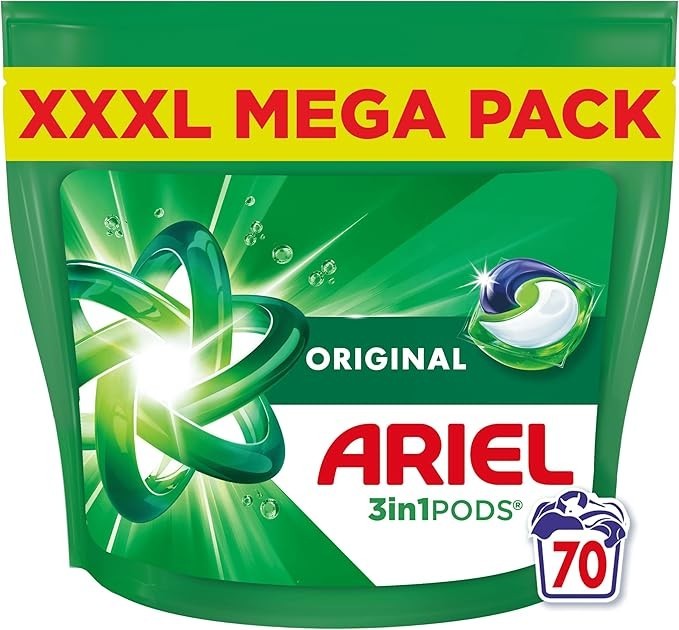 Ariel All in One Pods Laundry Capsules 70 Wash Pack of 1 or 140 Wash Pack of 2 by Ariel