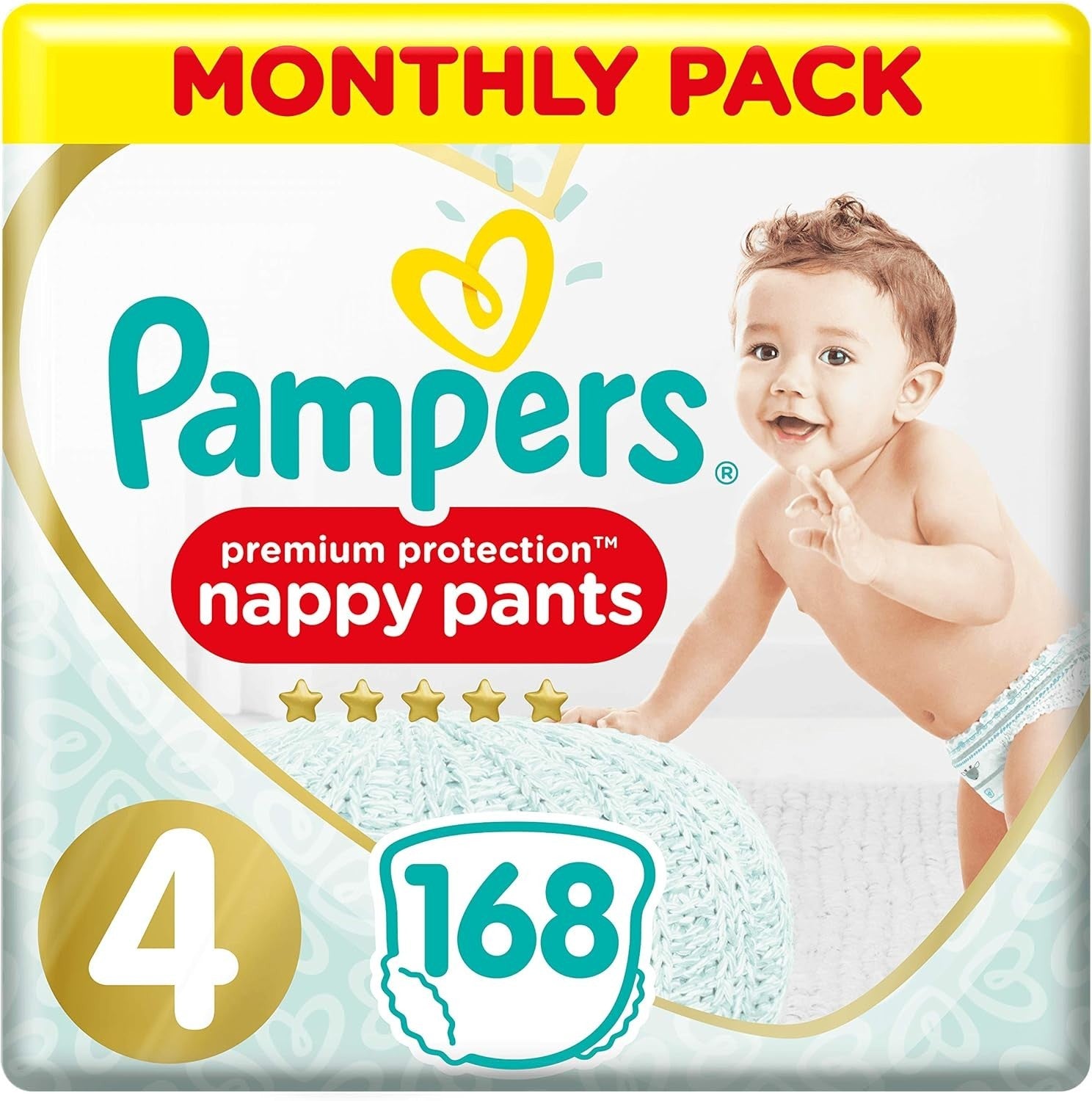 Pampers Baby-Dry Nappies Size 4, 168 Count | Disposable Infant Diapers by Pampers