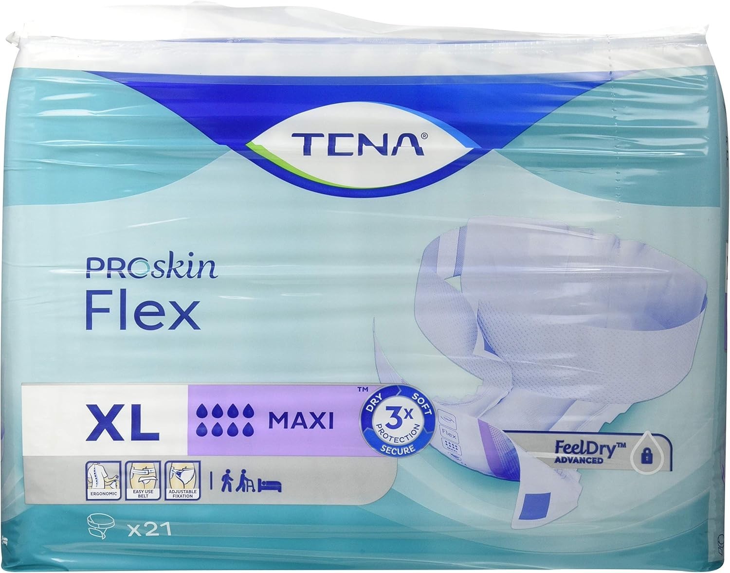 TENA ProSkin Flex Maxi Incontinence Pants XL 63 Count | Adult Disposable Care by Tena