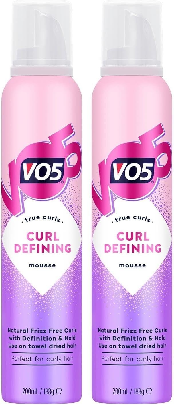 VO5 Curl Defining Mousse 200ml Pack of 2 | Frizz Control & Heat Protection by VO5