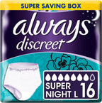 Always Discreet Incontinence Pants Women Night 16 Count Pack by Always