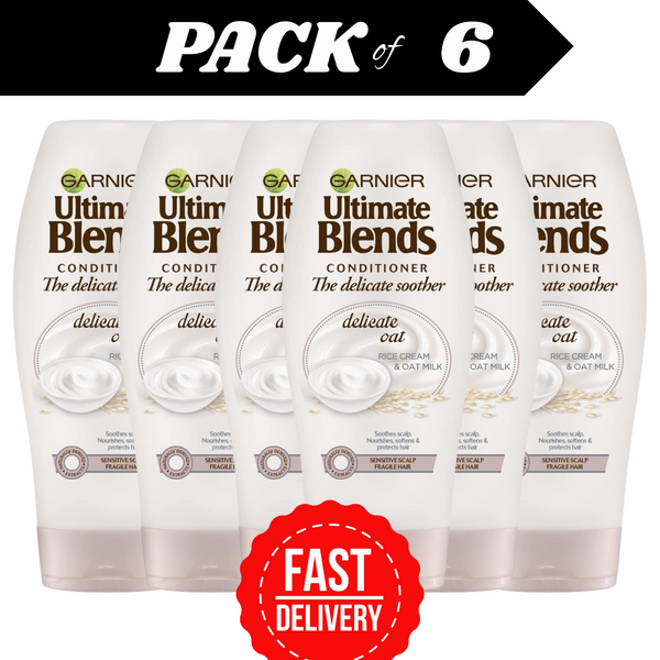 Garnier Ultimate Blends Conditioner Oat Milk Rice Cream 360ml Pack of 6 Soothing