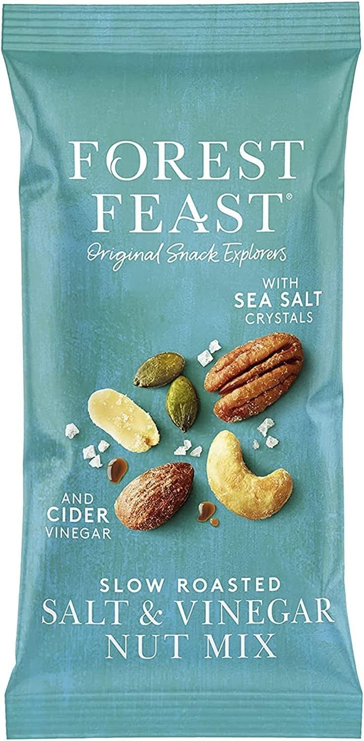 Forest Feast Salt & Vinegar Nut Mix 12x40g Vegan Gluten Free Snack Pouches by Forest Feast
