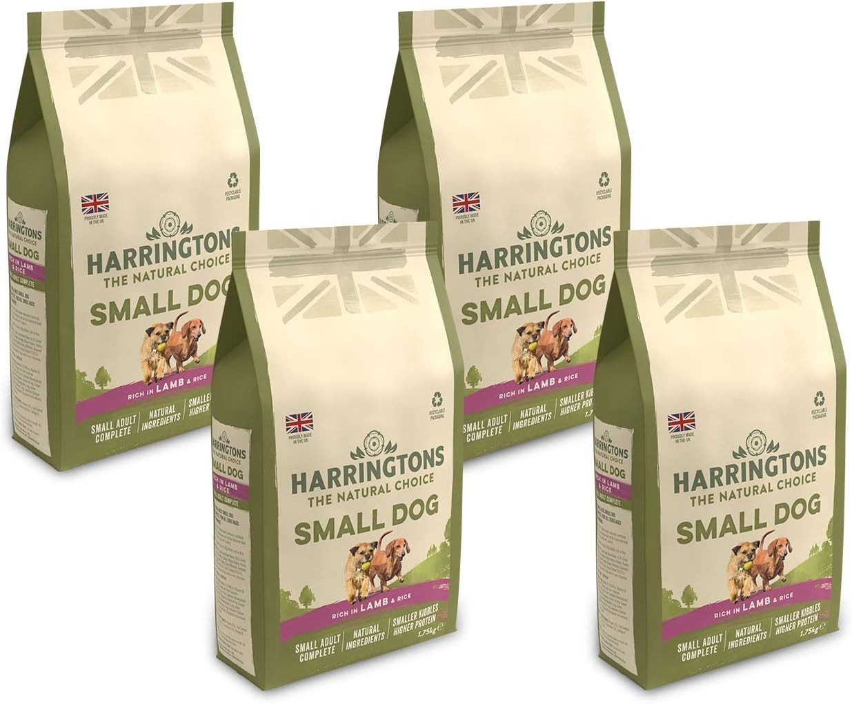 Harringtons Small Dog Food Lamb & Rice 4x1.75kg | Natural Dry Complete Meal by Harringtons