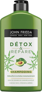 John Frieda Detox Shampoo Avocado Oil & Green Tea 250ml Repair Dry Damaged Hair by JOHN FRIEDA