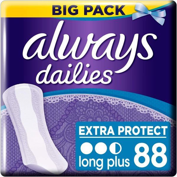 Always Dailies Extra Protect Long Plus Pantiliners 88 Pack