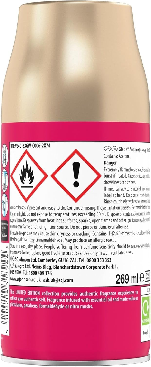 Glade Automatic Air Freshener Refills Floral Cherries 8x269ml | Pack of 4 Duos by Glade