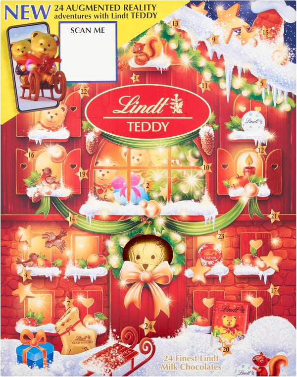 Lindt Teddy Milk Chocolate Advent Calendar 2025 250g Christmas Gift