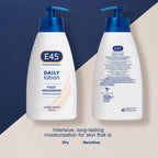 E45 Daily Lotion 400ml Pack of 5 | Perfume Free Body Face Hand Moisturiser by E45