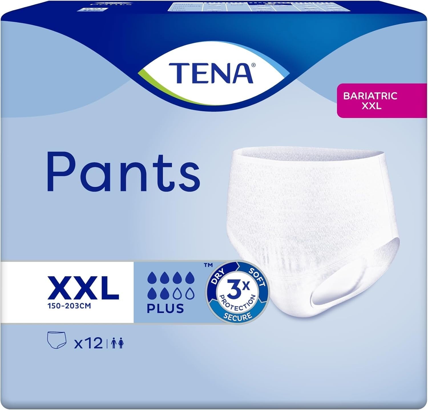 TENA Pants Bariatric Plus XXL Incontinence Pants 4 Packs of 12 Disposable by Tena
