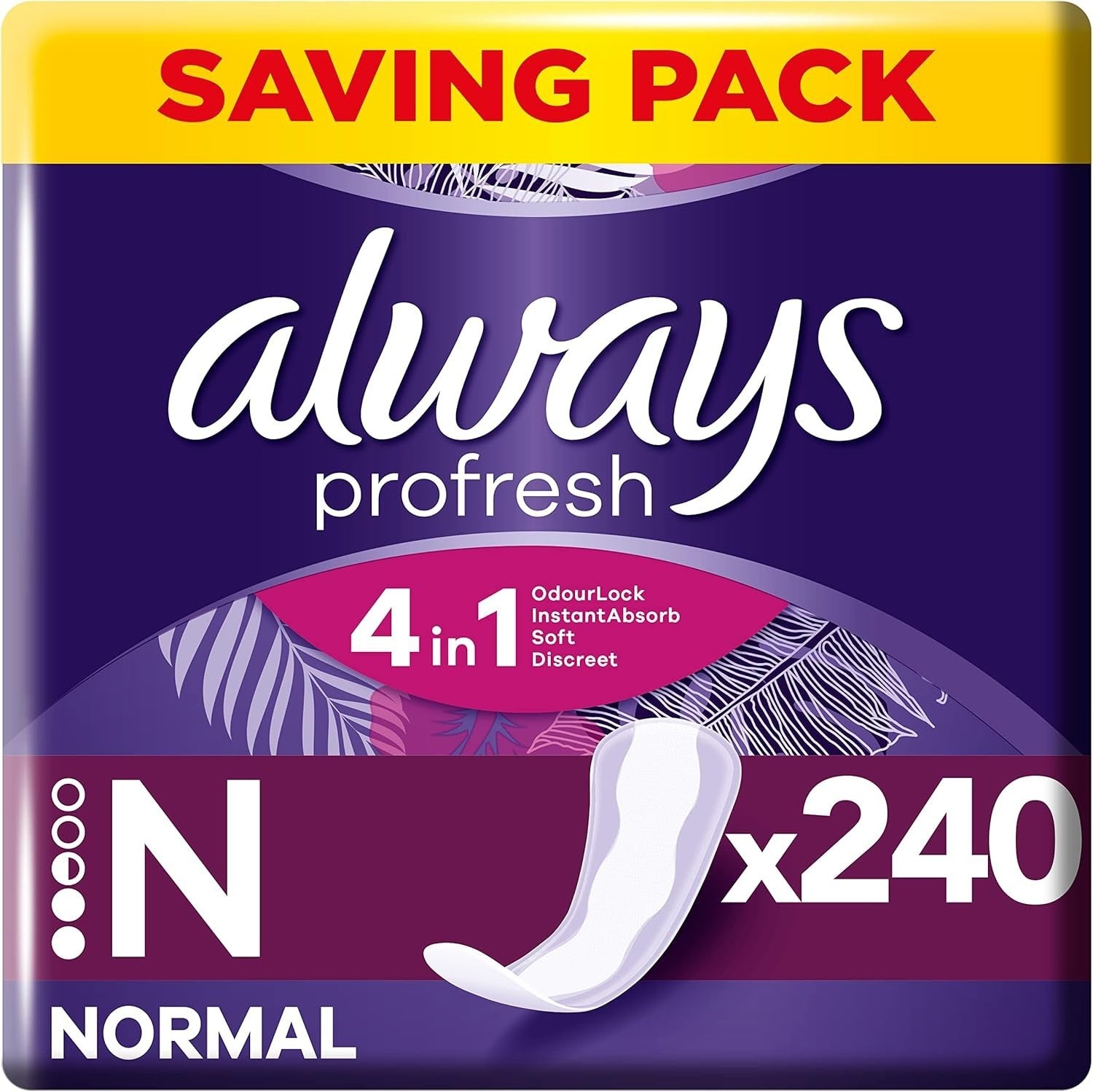 Always Profresh Normal Panty Liners 240 Count (48x5) Daily Fresh Protection by Always