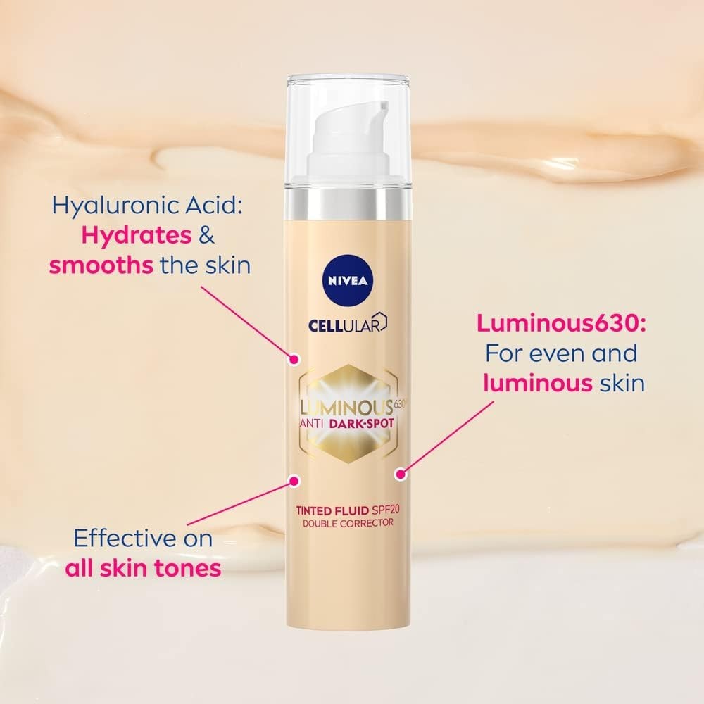 NIVEA Cellular LUMINOUS 630 Tinted Fluid 40ml SPF20 | Dark Spot Corrector by NIVEA