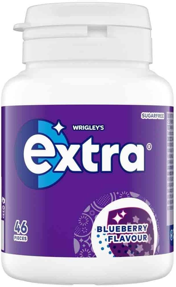 Extra Sugarfree Blueberry Chewing Gum 46pcs x6 | Long Lasting Fresh Breath by Extra