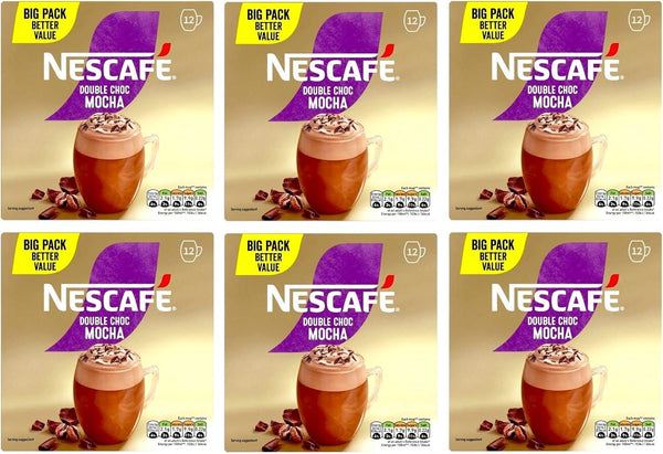 NESCAFÉ Double Choc Mocha Instant Coffee x72 Sachets (6 Packs of 12 Each Box)