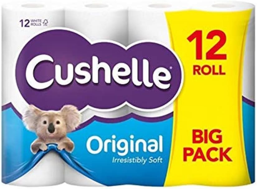 Cushelle Cushioned Toilet Roll 12 Pack Soft 3 Ply Tissue Paper Bathroom Rolls by Cushelle