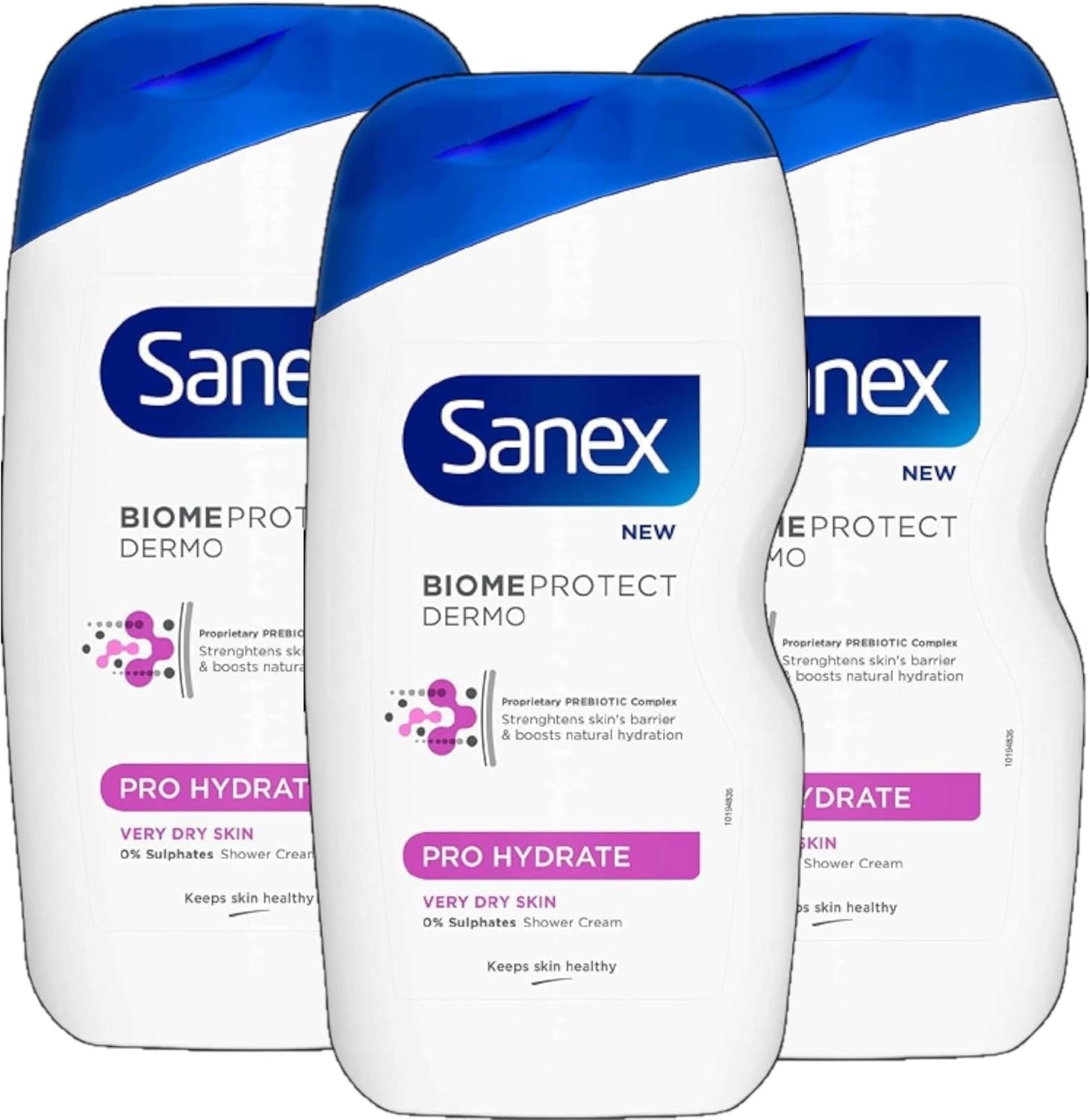Sanex BiomeProtect Dermo Pro Hydrate Shower Cream 415ml x3 Very Dry Skin Care by Sanex