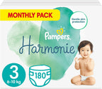 Pampers Harmonie Nappies Size 3 (6-10kg) 180 Diapers | Monthly Bulk Pack by Pampers