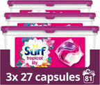 Surf Tropical Lily 3in1 Laundry Capsules 81 Washes | Fresh Pods 3x27 by Surf