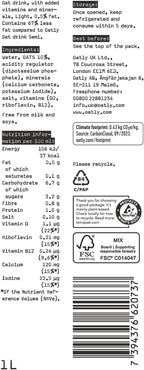 Oatly Light Oat Drink 1L x6 Cartons Vegan Dairy Free No Added Sugar Milk by Oatly