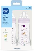MAM Easy Active Bottles 330ml 2 Pack | Fast Flow Teats Size 3 | Lilac BPA Free by MAM