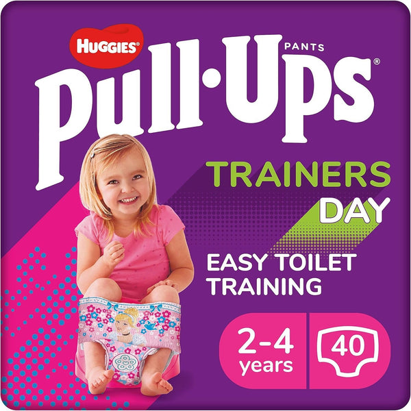 Huggies Pull-Ups Girls Day Pants Size 6-7 (2-4 Years) 40 Nappy Trainers