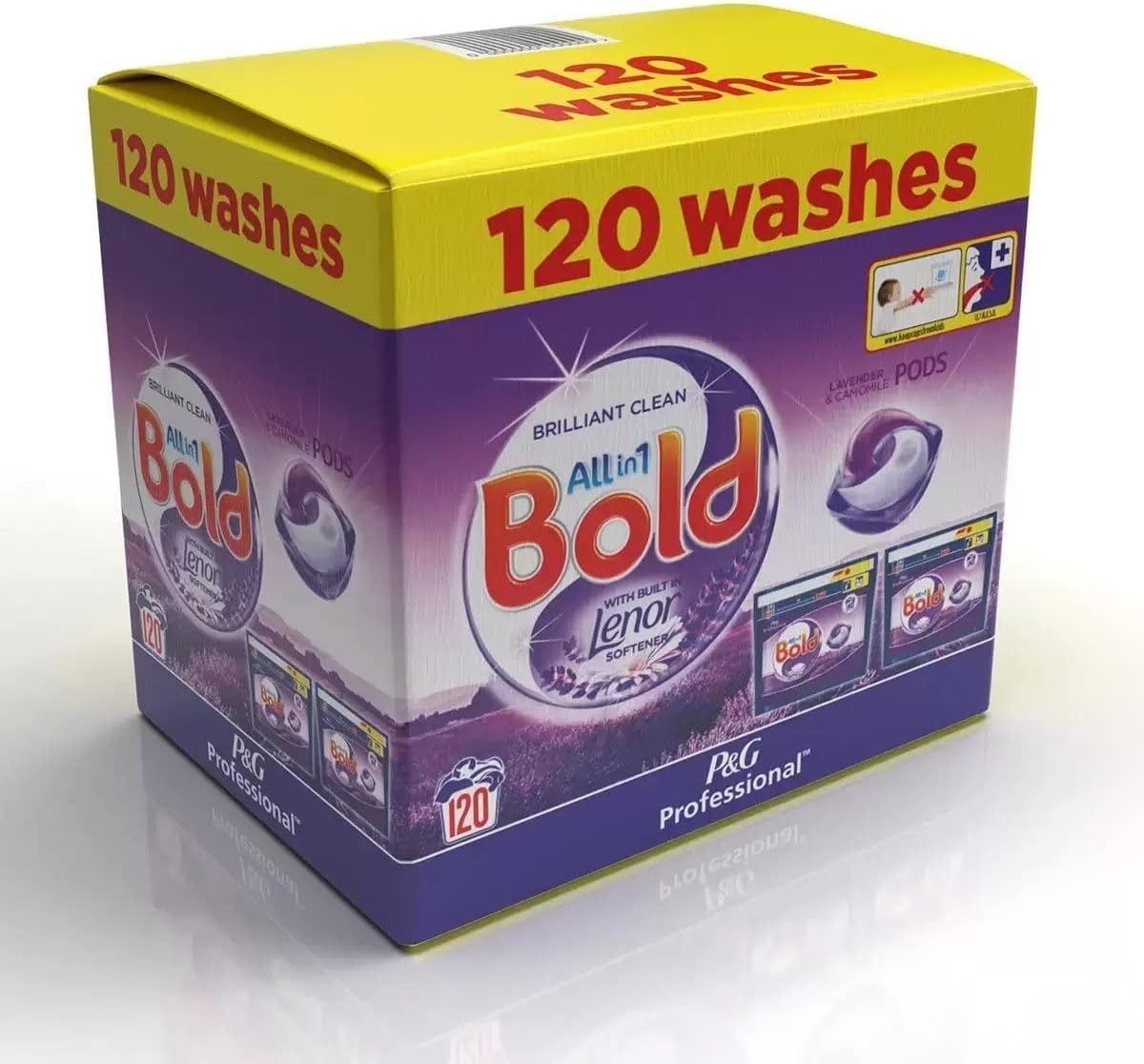 Bold All in One Laundry Pods w/ Lenor Softener Lavender & Camomile, 120ct by BOLD
