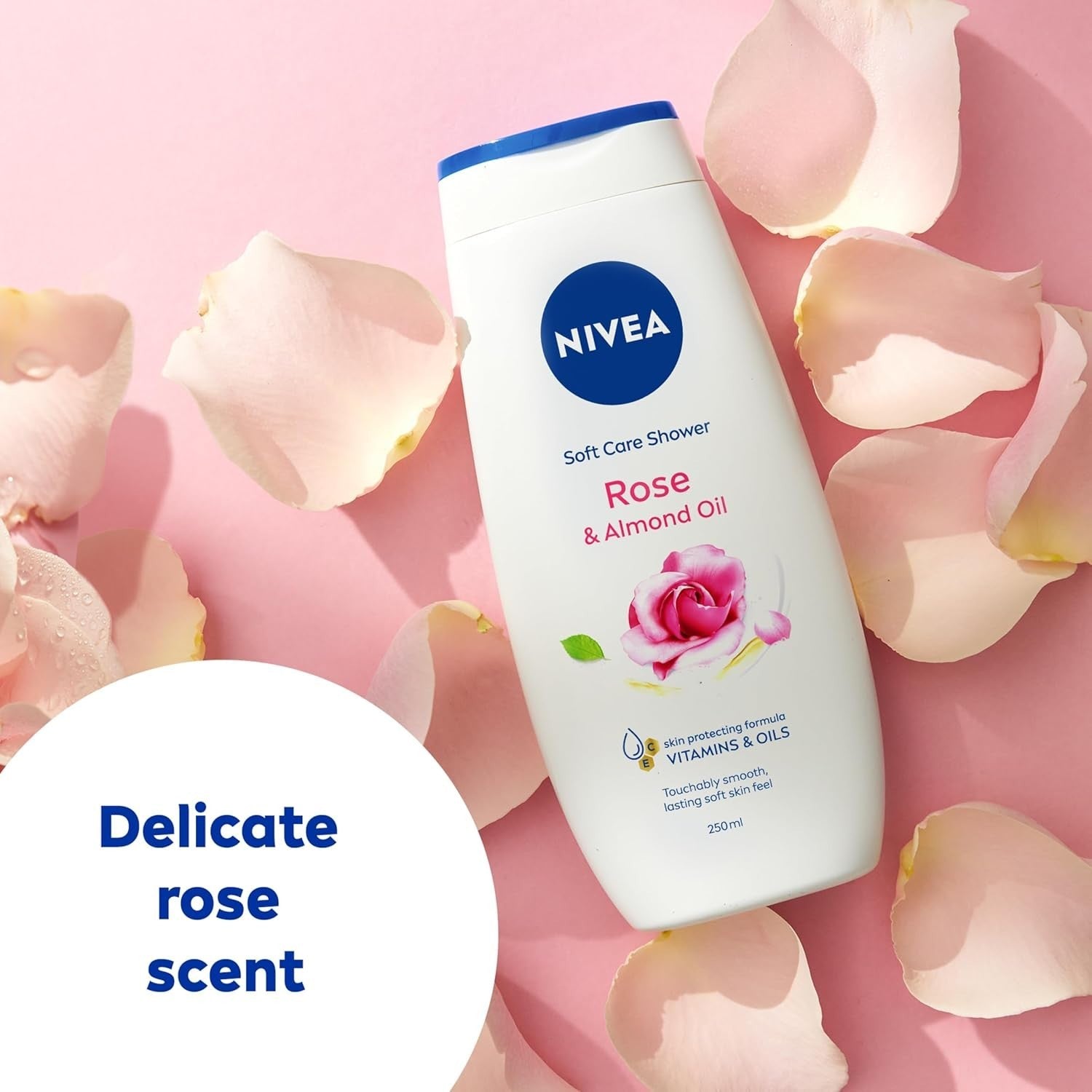 NIVEA Shower Gel Indulgent Moisture Rose 250ml Pack of 6 Moisturising Body Wash by NIVEA