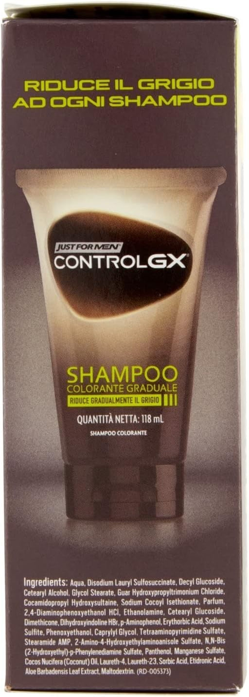 Just For Men Control GX Grey Reducing Shampoo Black 118ml Gradual Hair Colour by Just For MEN