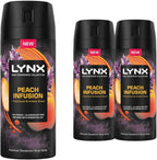 Lynx Peach Infusion Deodorant Spray 150ml x3 | 72H Freshness Aluminium-Free by Lynx